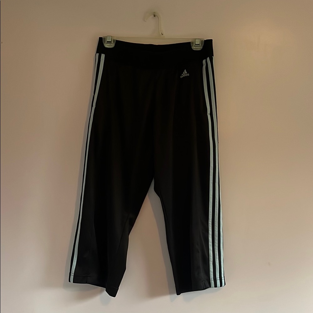 Adidas Navy and White Sweatpants with Signature Stripes